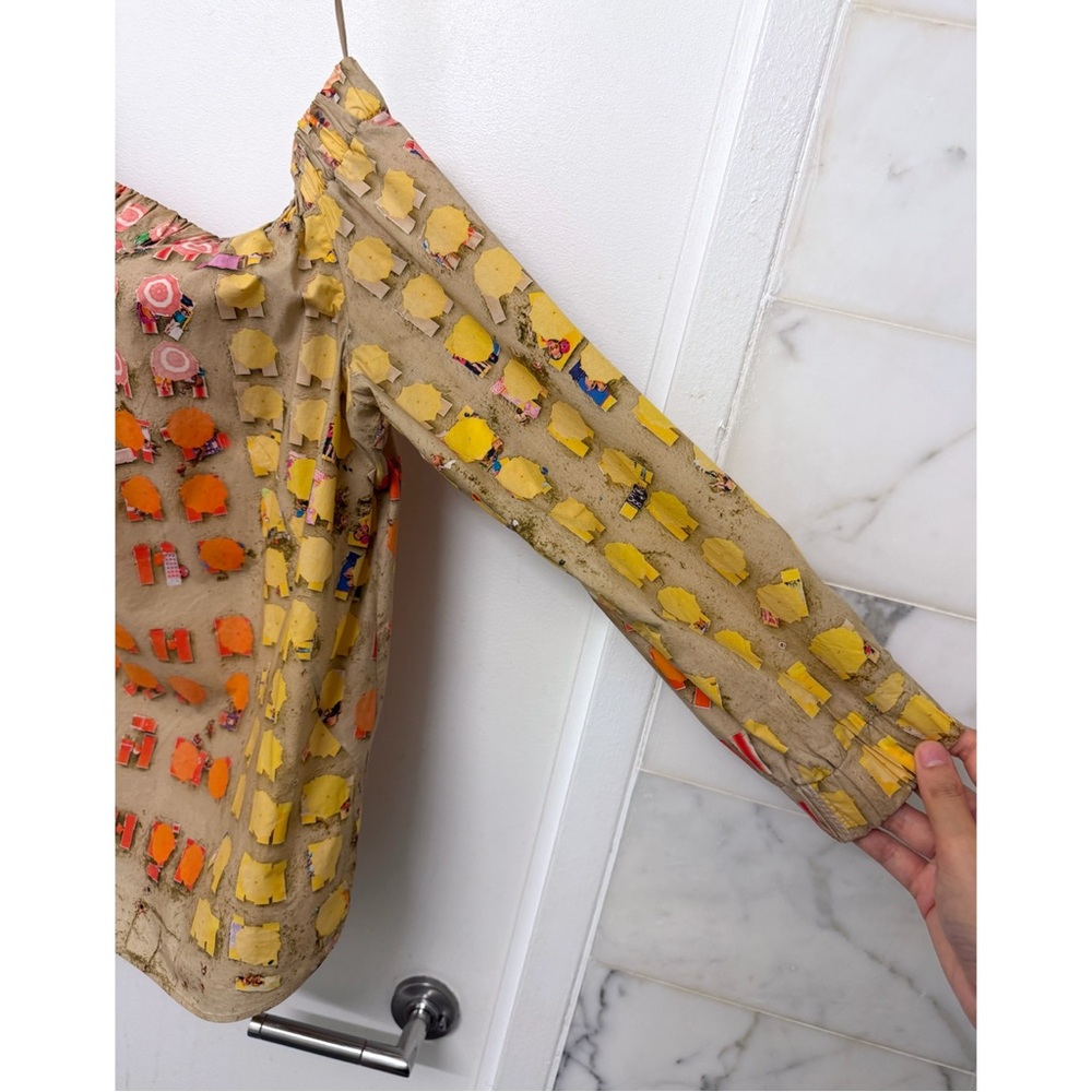 Akris Punto Riviera Umbrella Beach Print Top Off the Shoulder Parasol Sand 8 - Picture 7 of 13